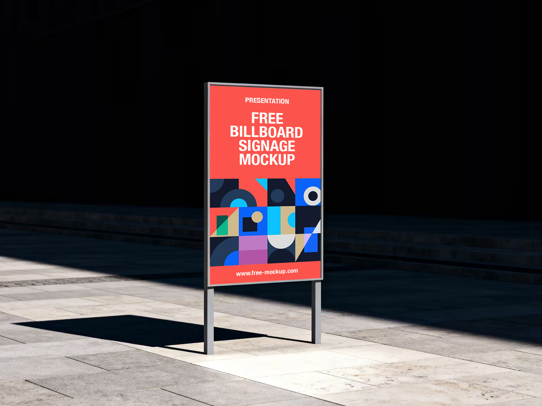 Free Outdoor City Billboard Signage Mockup