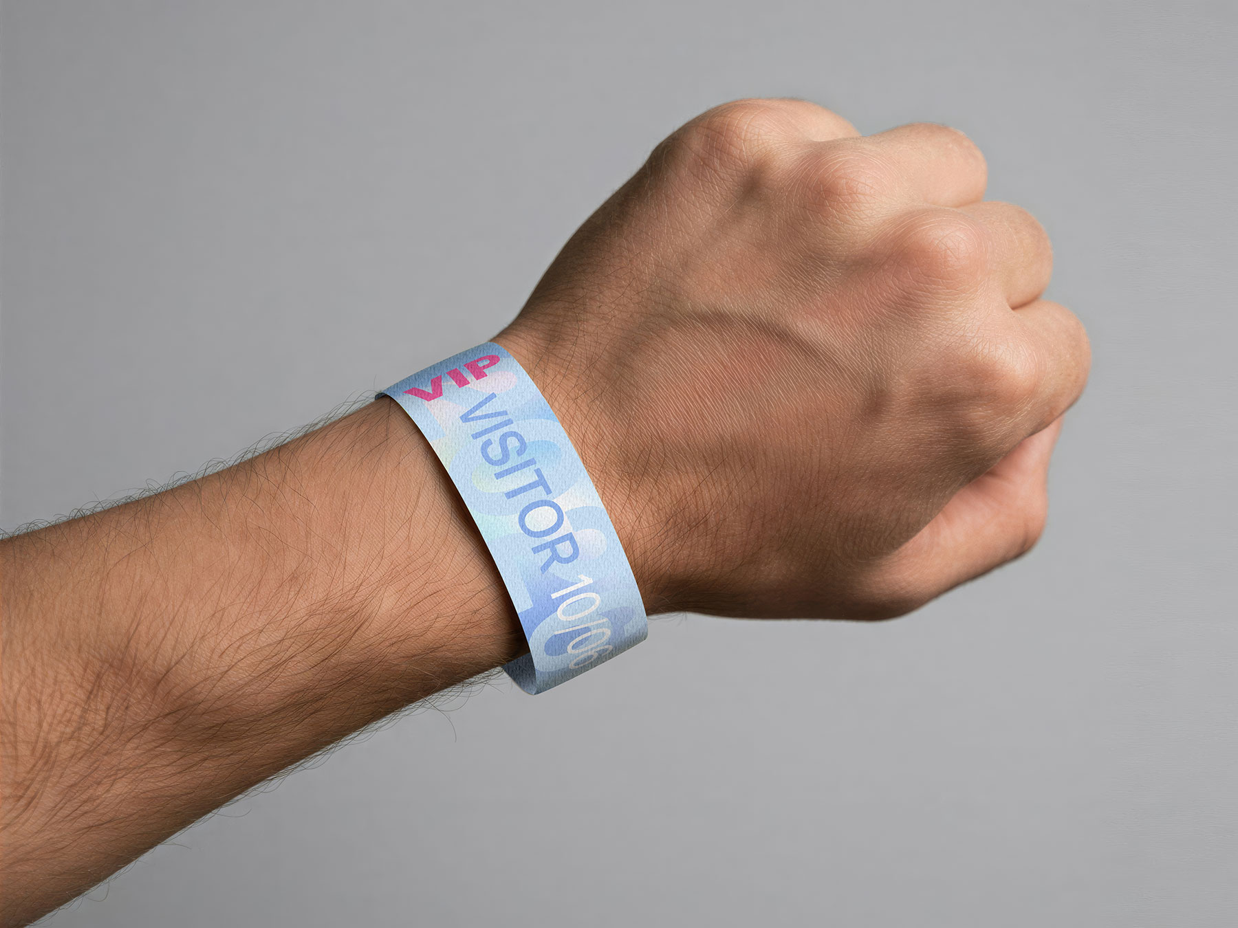 Free Paper Wristband Mockup – Realistic Tyvek Event Band