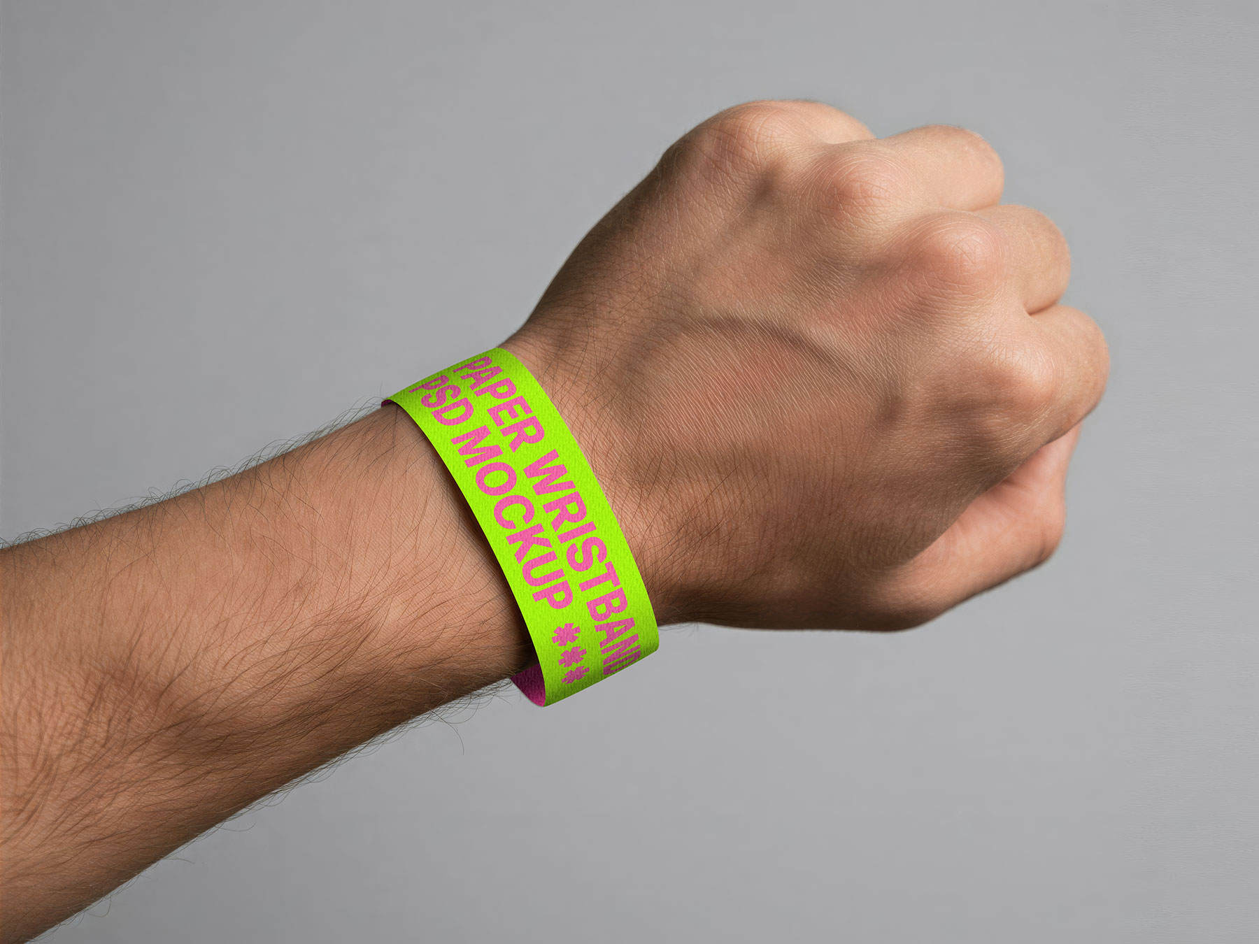 Free Paper Wristband Mockup – Realistic Tyvek Event Band