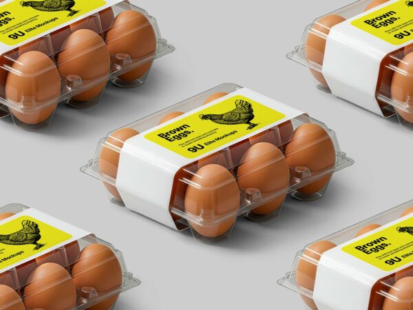 Free Plastic Egg Box Mockup – Pack Label PSD
