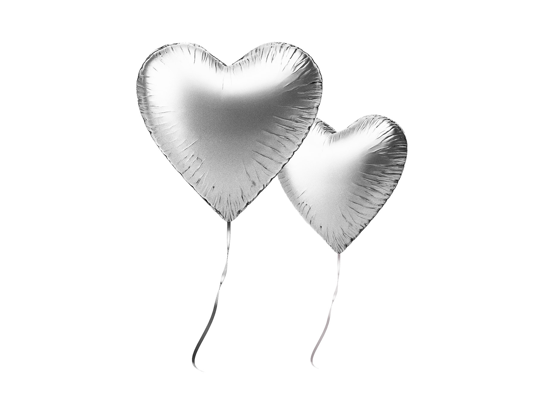 Free Heart Foil Balloon Mockup – Isolated PSD