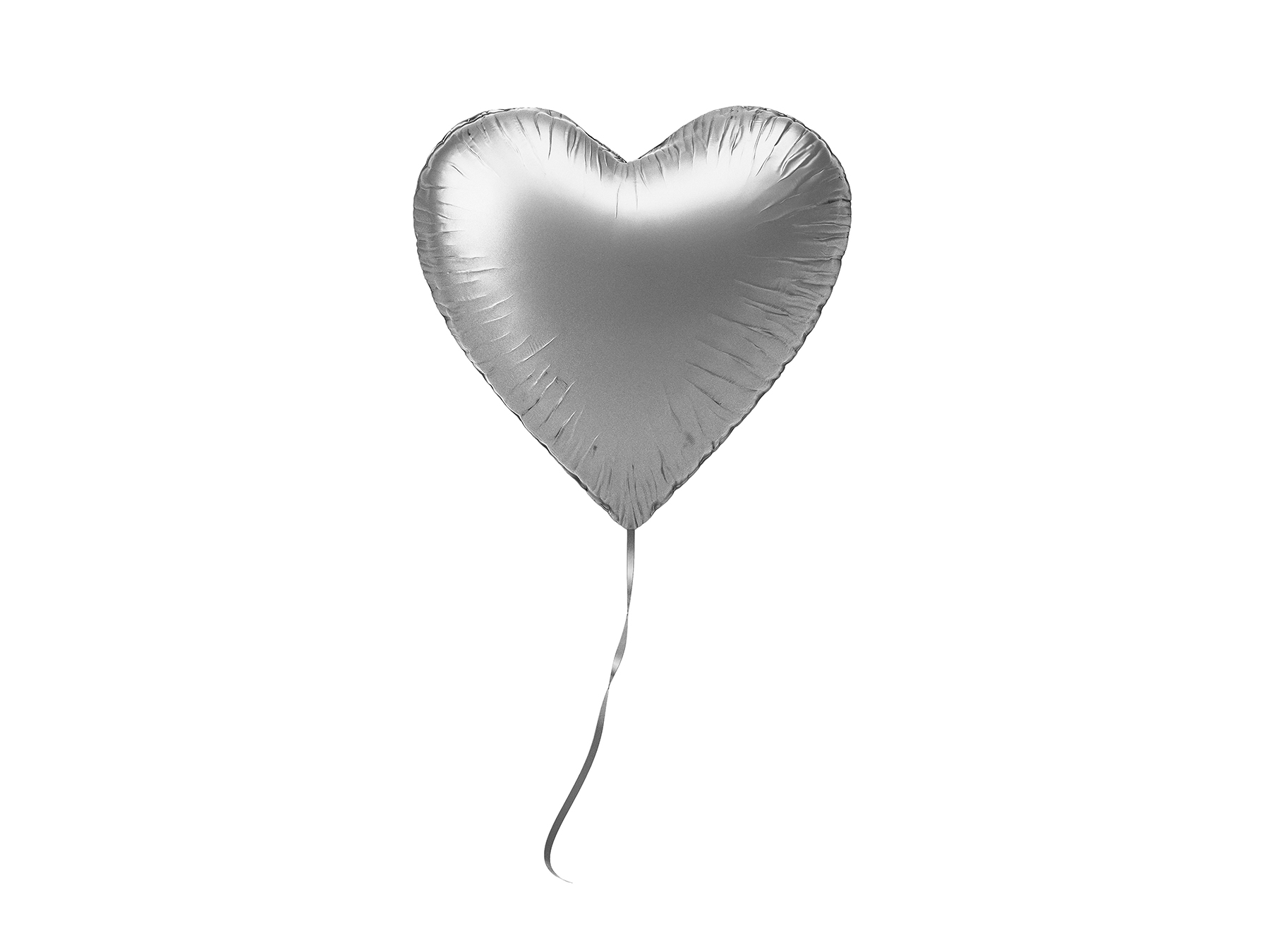 Free Heart Foil Balloon Mockup – Isolated PSD