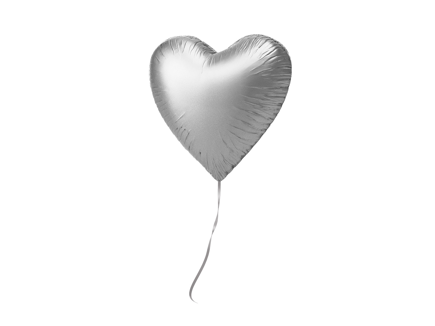 Free Heart Foil Balloon Mockup – Isolated PSD