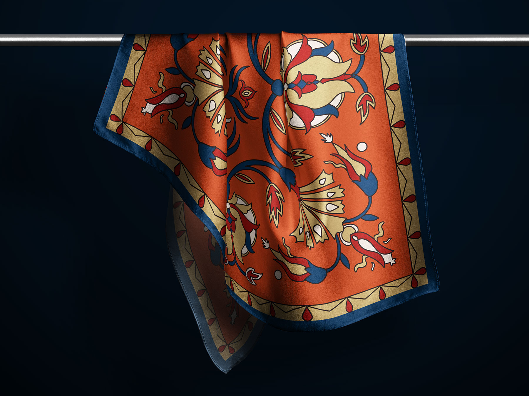 Free Silk Scarf Mockup