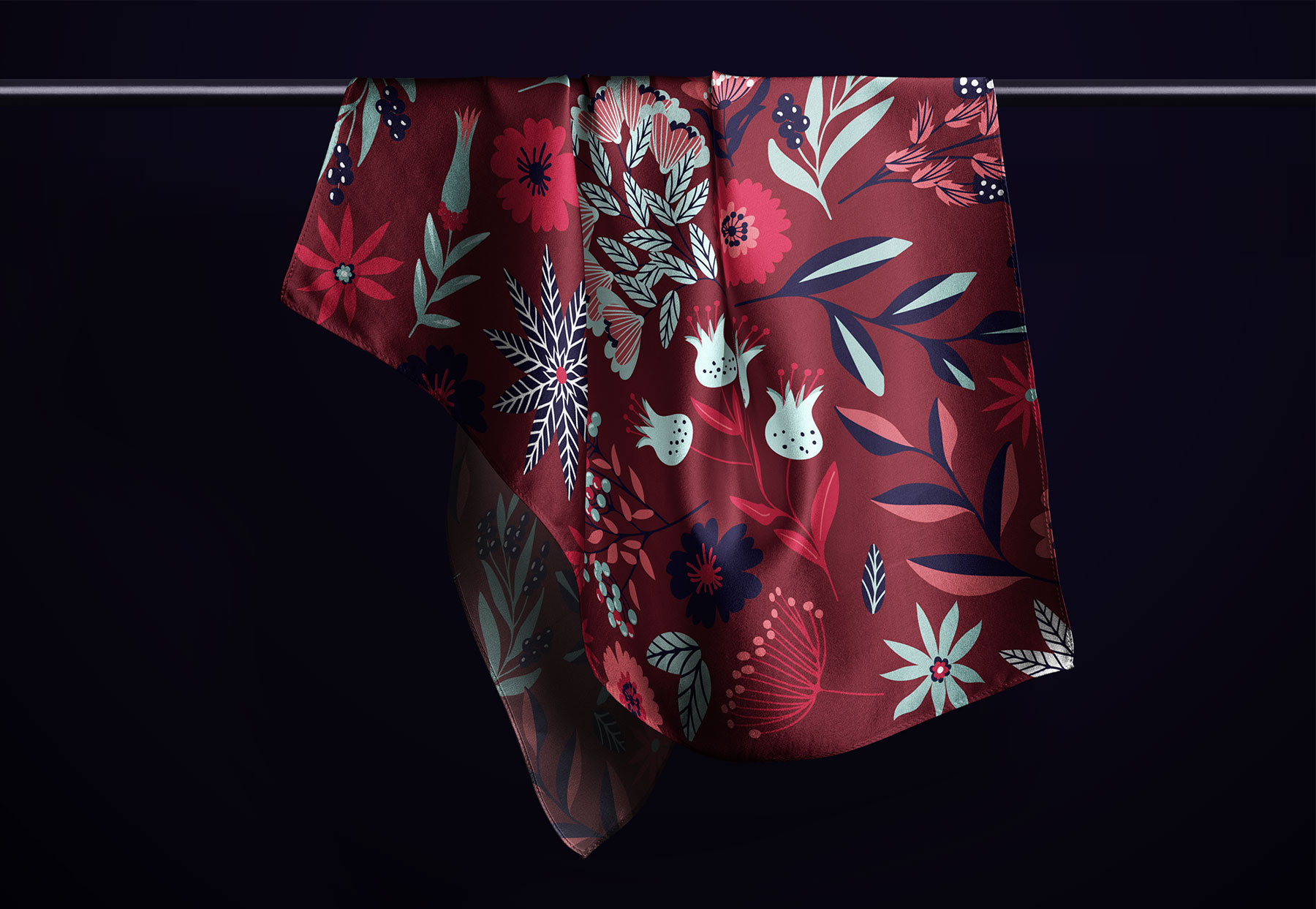 Free Silk Scarf Mockup