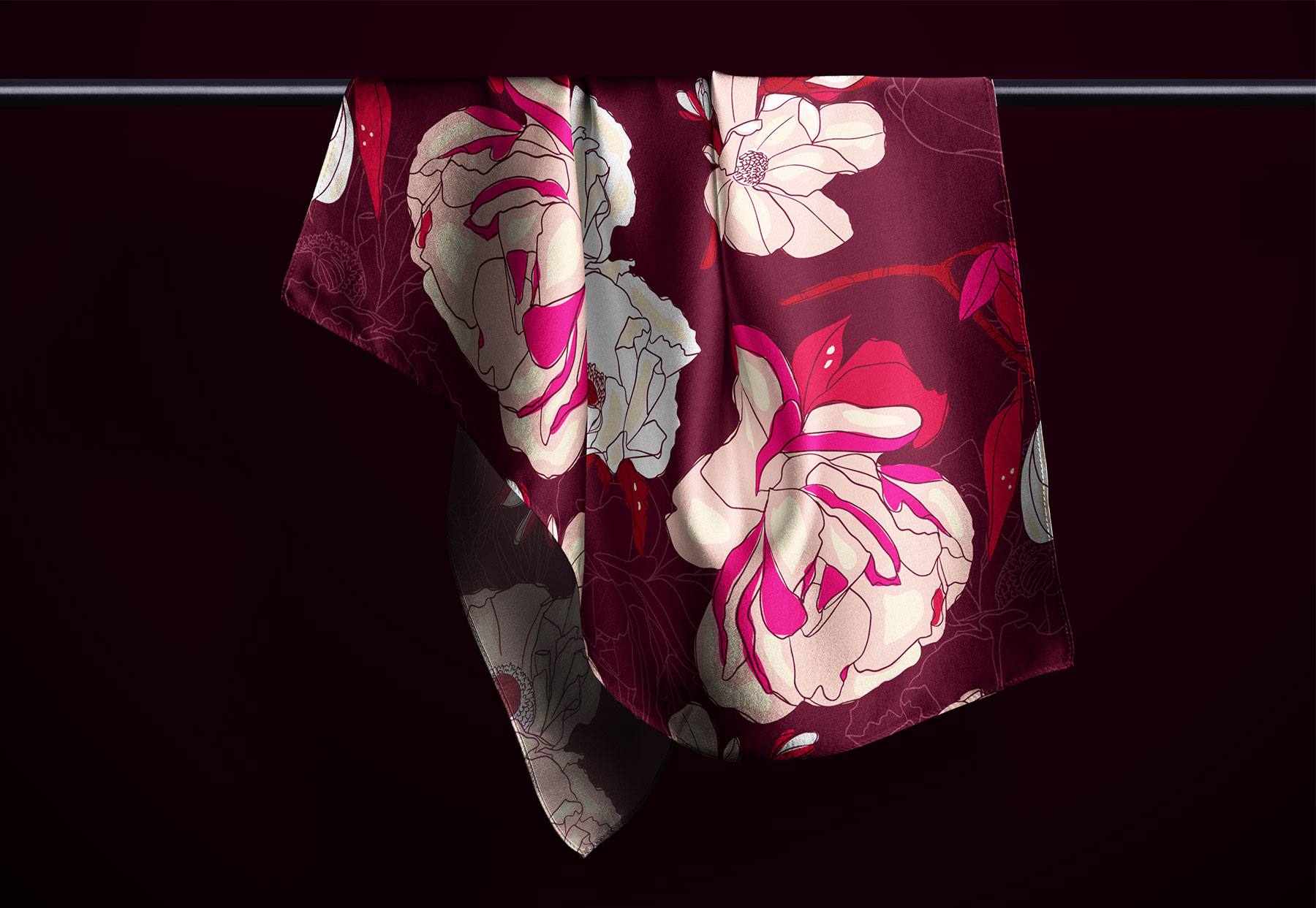 Free Silk Scarf Mockup