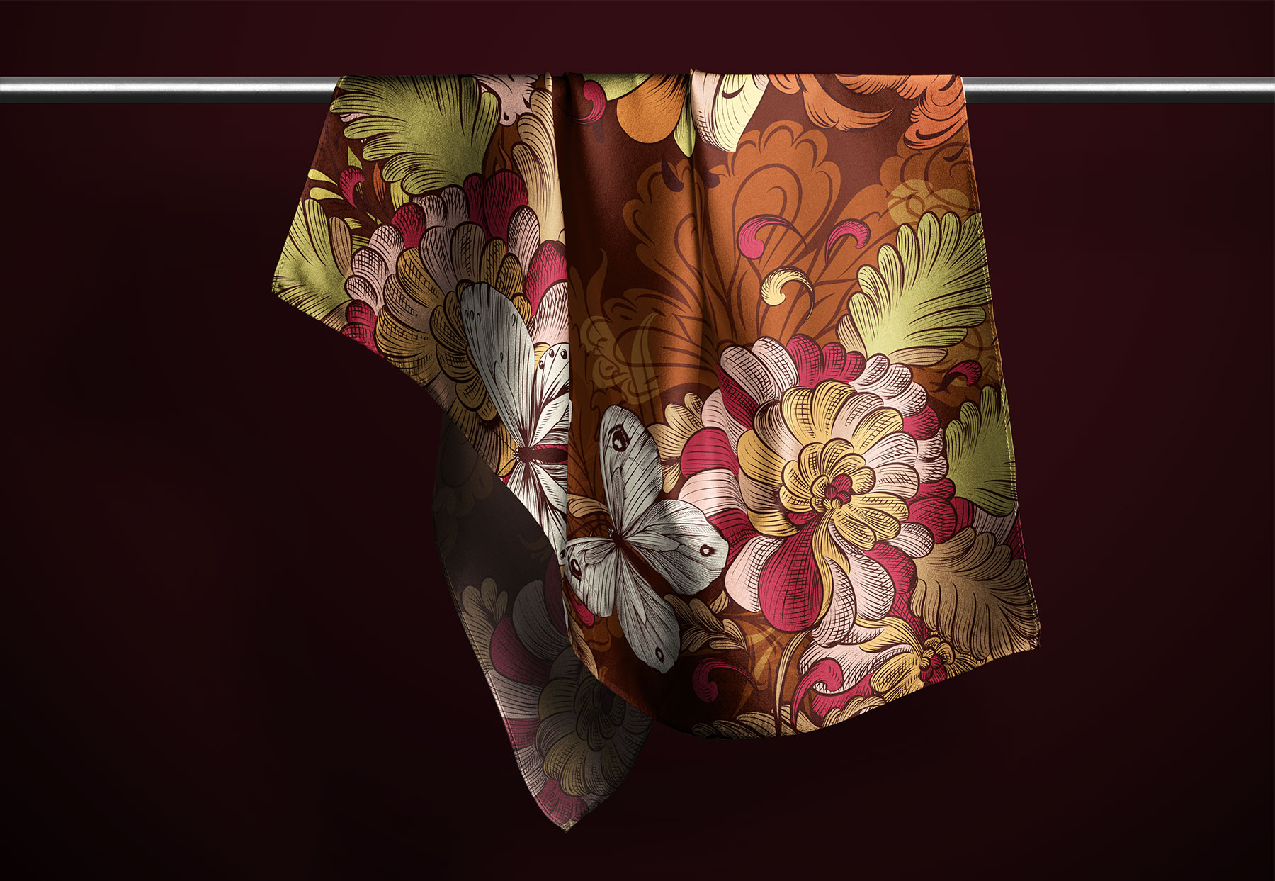 Free Silk Scarf Mockup