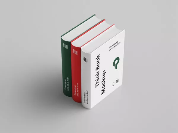 Free Thick Book Stack Mockup