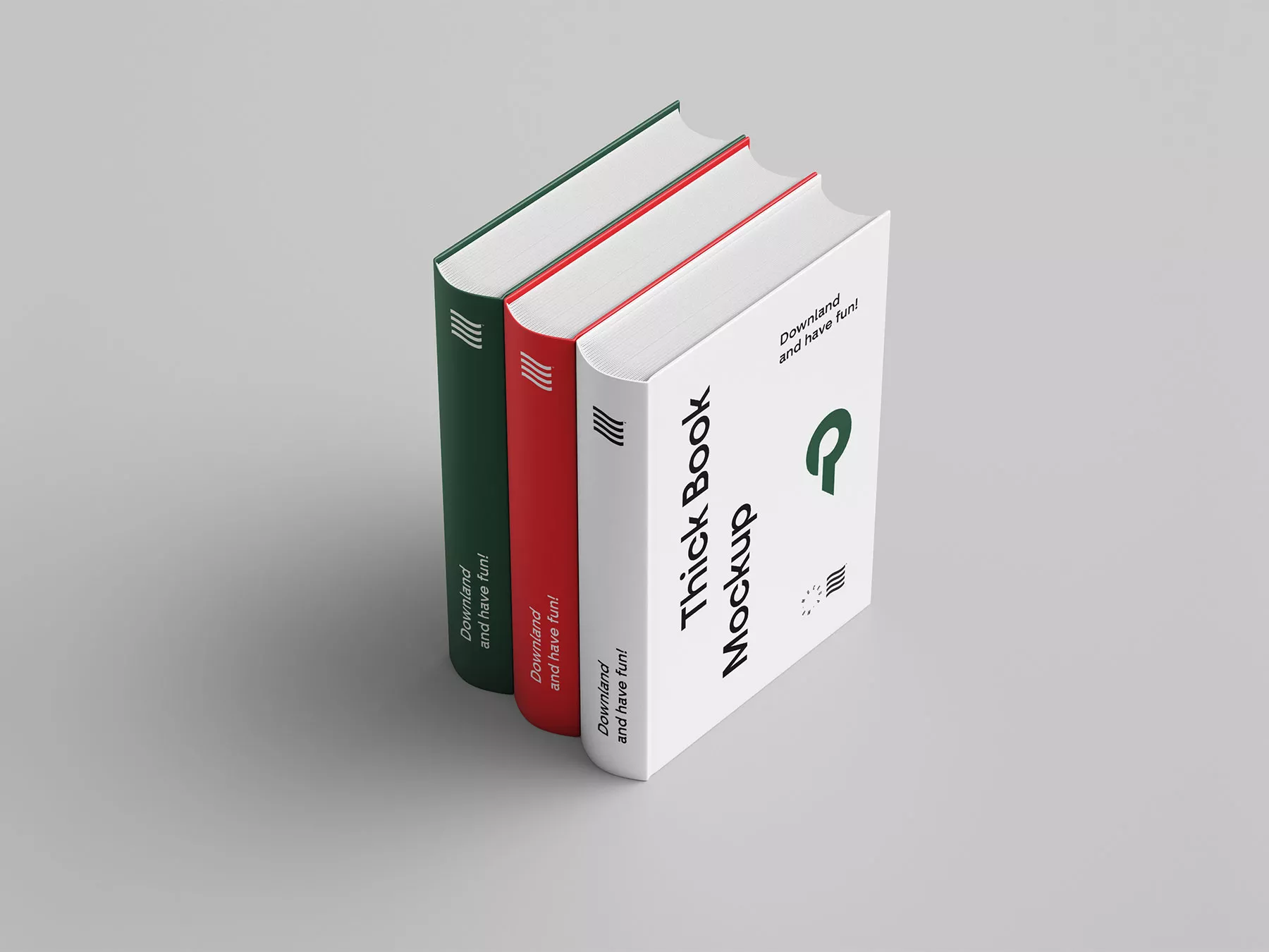 Free Thick Book Stack Mockup