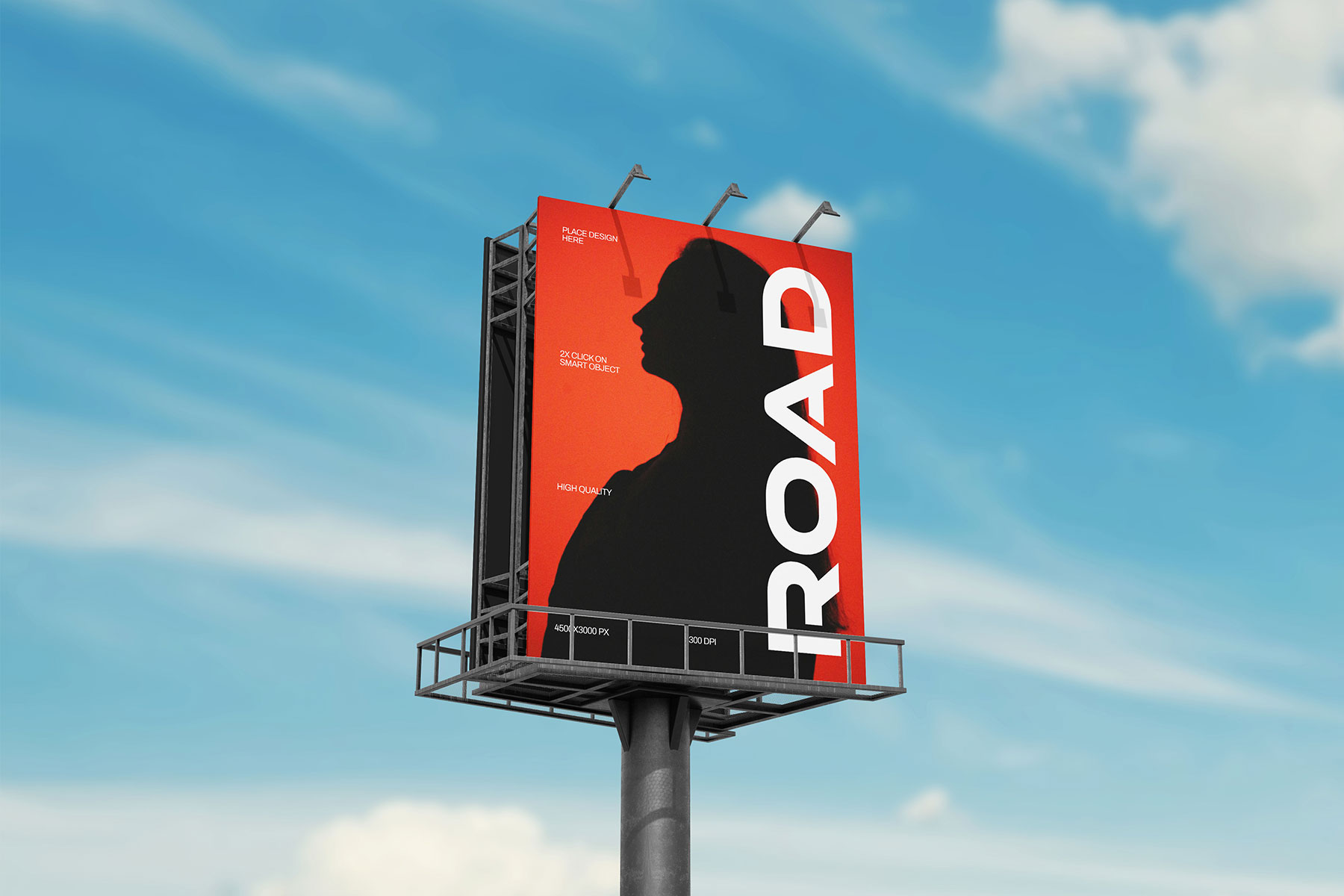 Free Vertical Outdoor Billboard Mockup