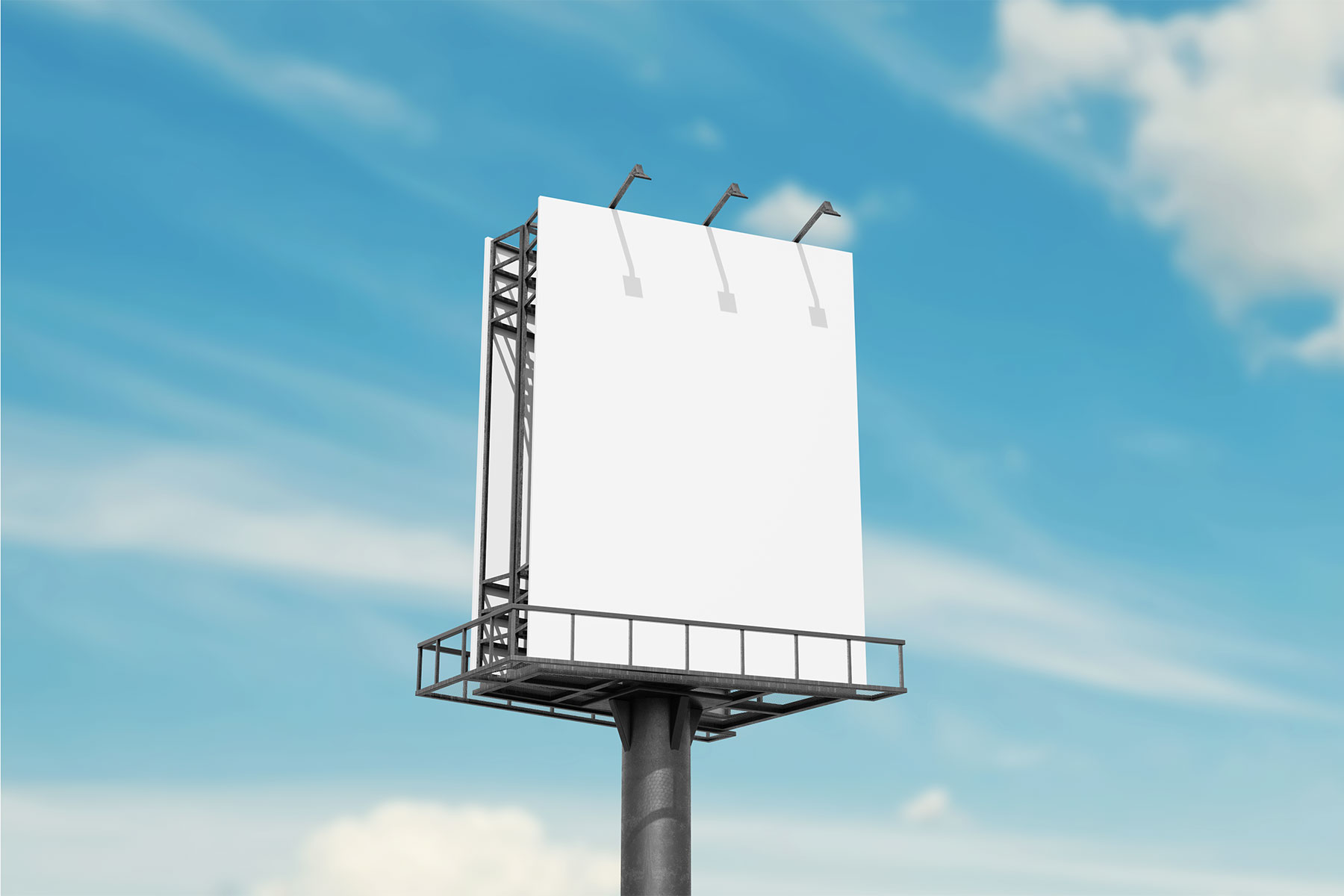 Free Vertical Outdoor Billboard Mockup