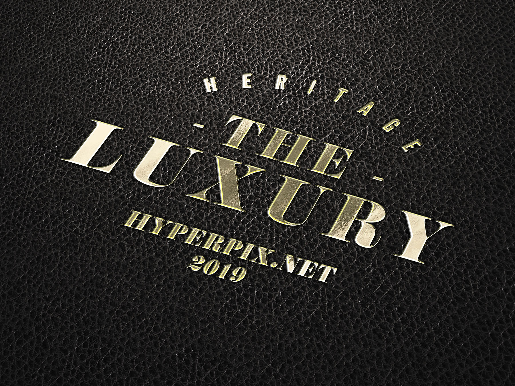 Gold Foil Logo Mockup on Black Leather