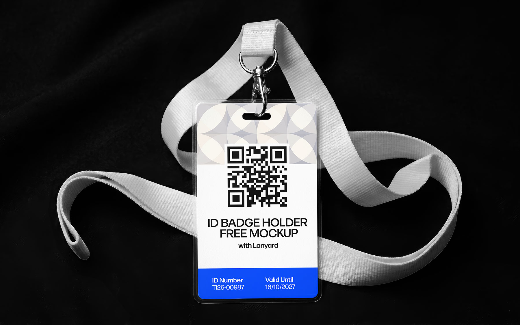 ID Badge Holder with Lanyard Free Mockup