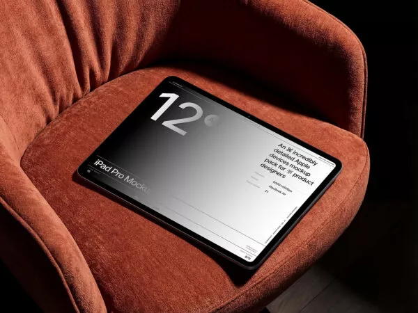 iPad Pro on Armchair Mockup (Free Download)