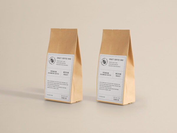 Kraft Paper Coffee Bag Free Mockup