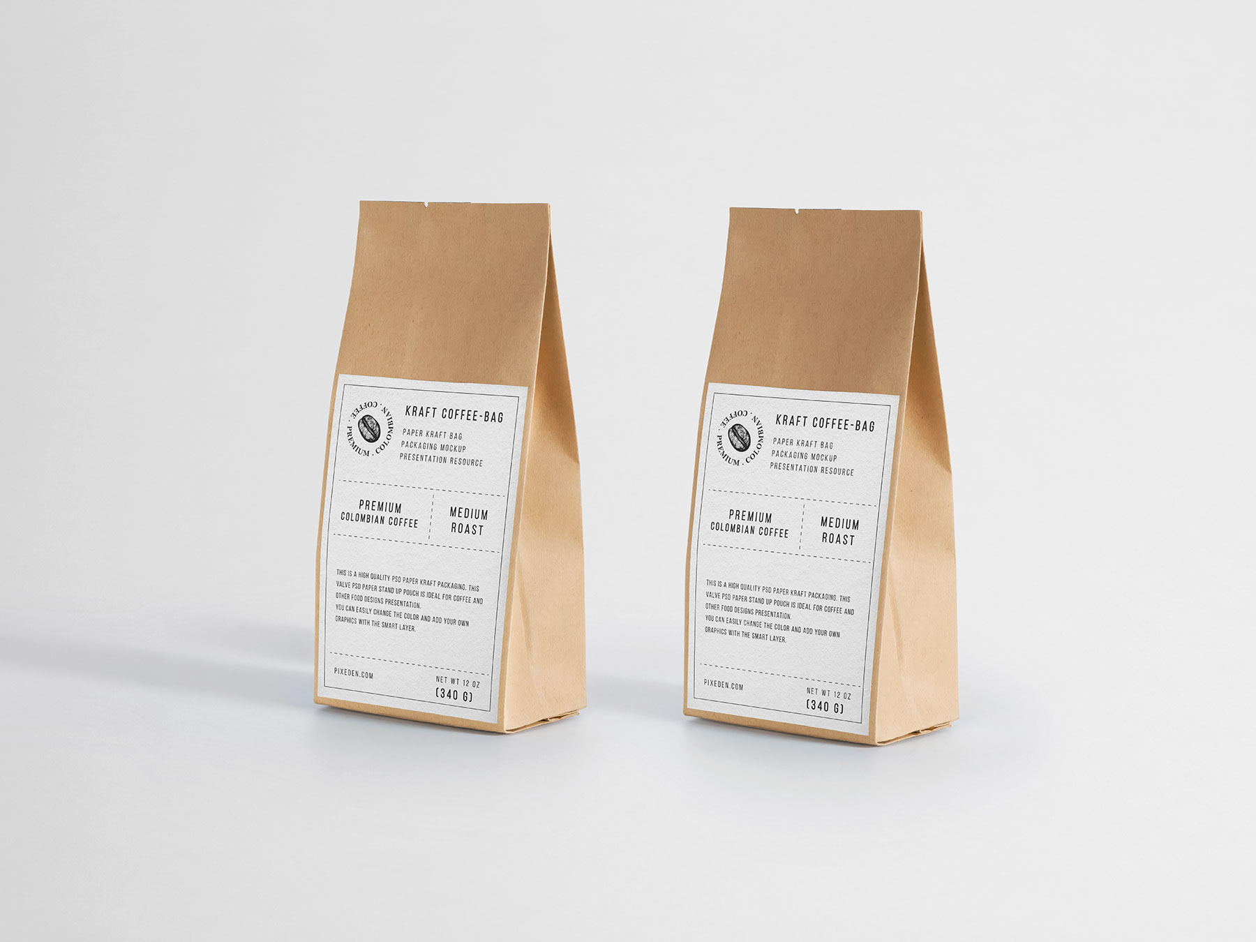 Kraft Paper Coffee Bag Free Mockup