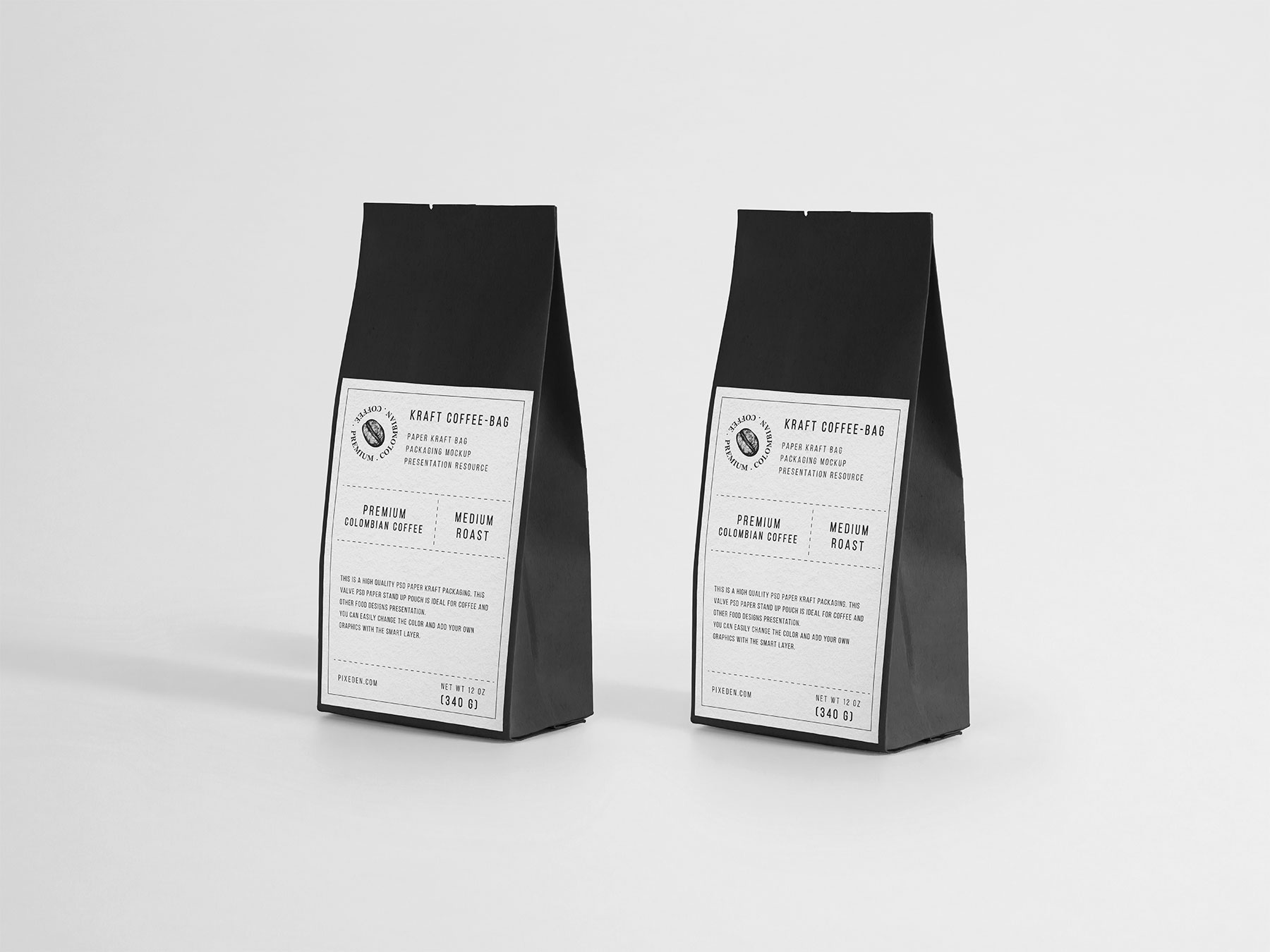 Kraft Paper Coffee Bag Free Mockup