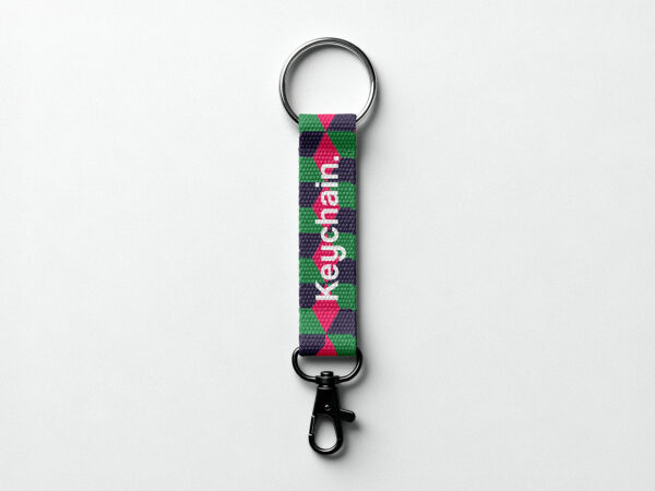 Minimalist Fabric Keychain Mockup