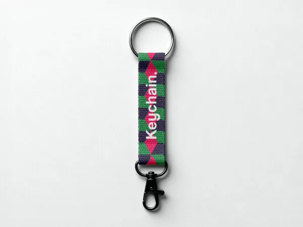 Minimalist Fabric Keychain Mockup