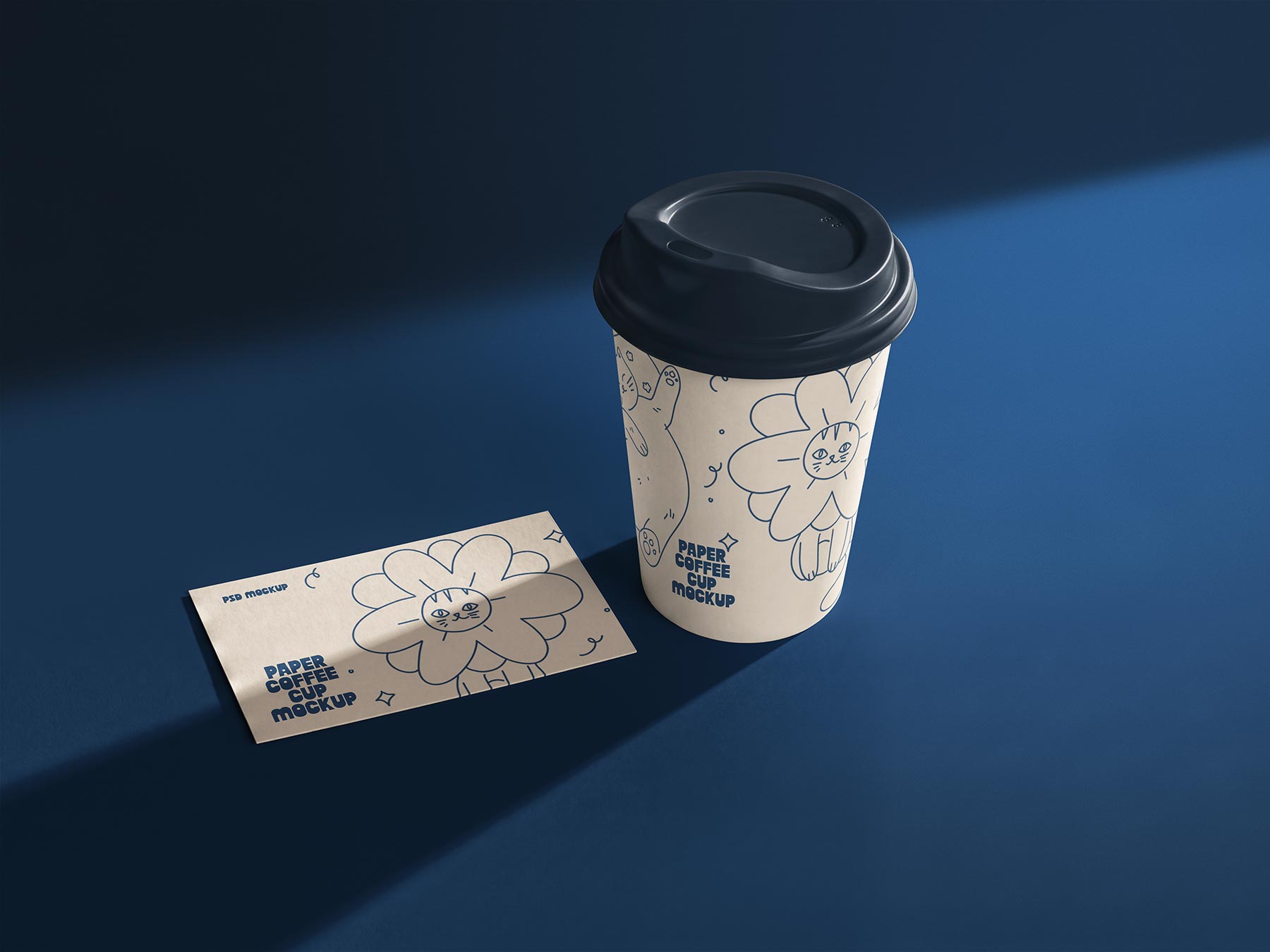 Paper Coffee Cup and Business Card Free Mockup