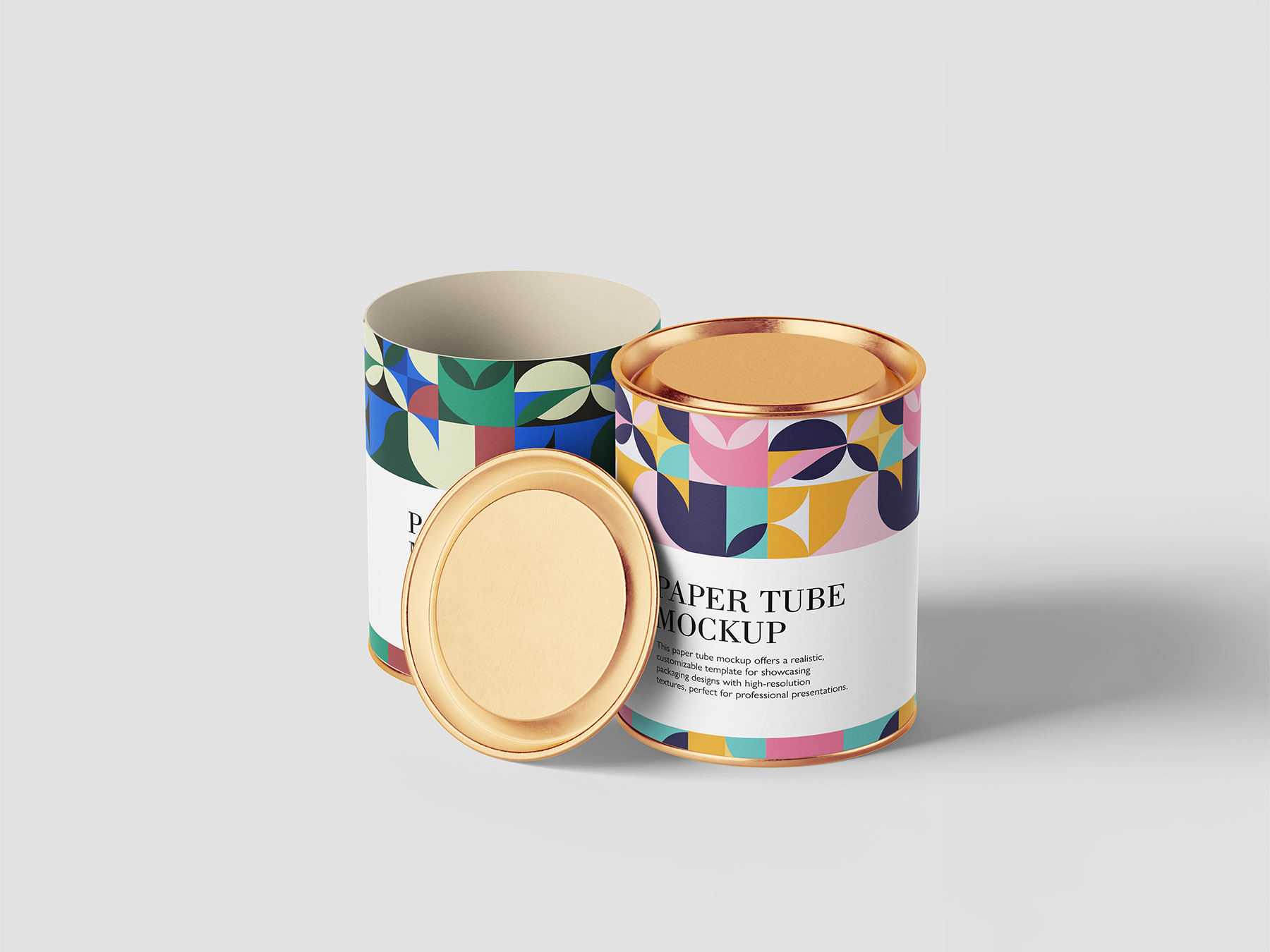 Paper Tube Canister Packaging Mockup (4 PSD)