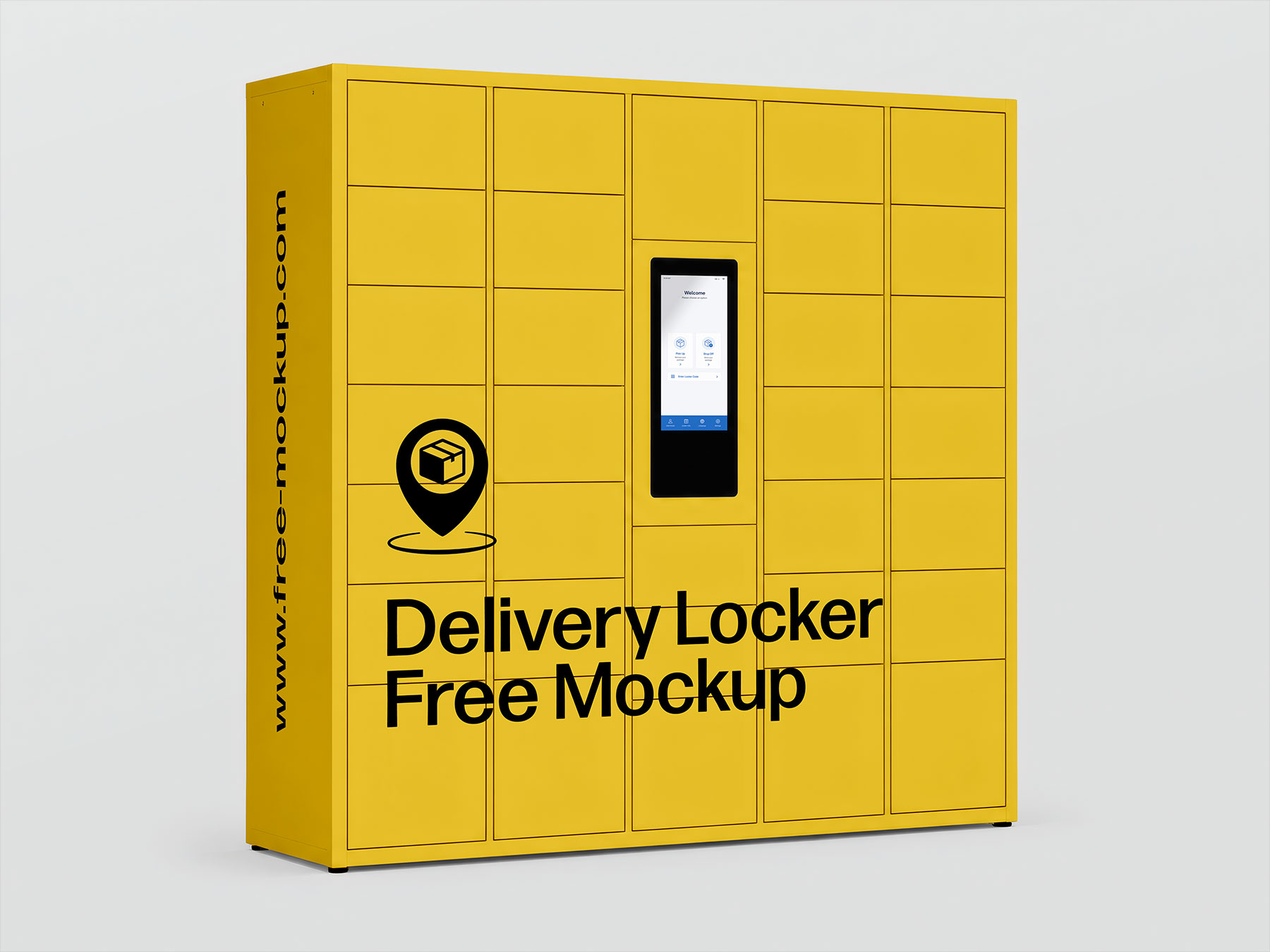 Smart Parcel Delivery Locker Free Mockup