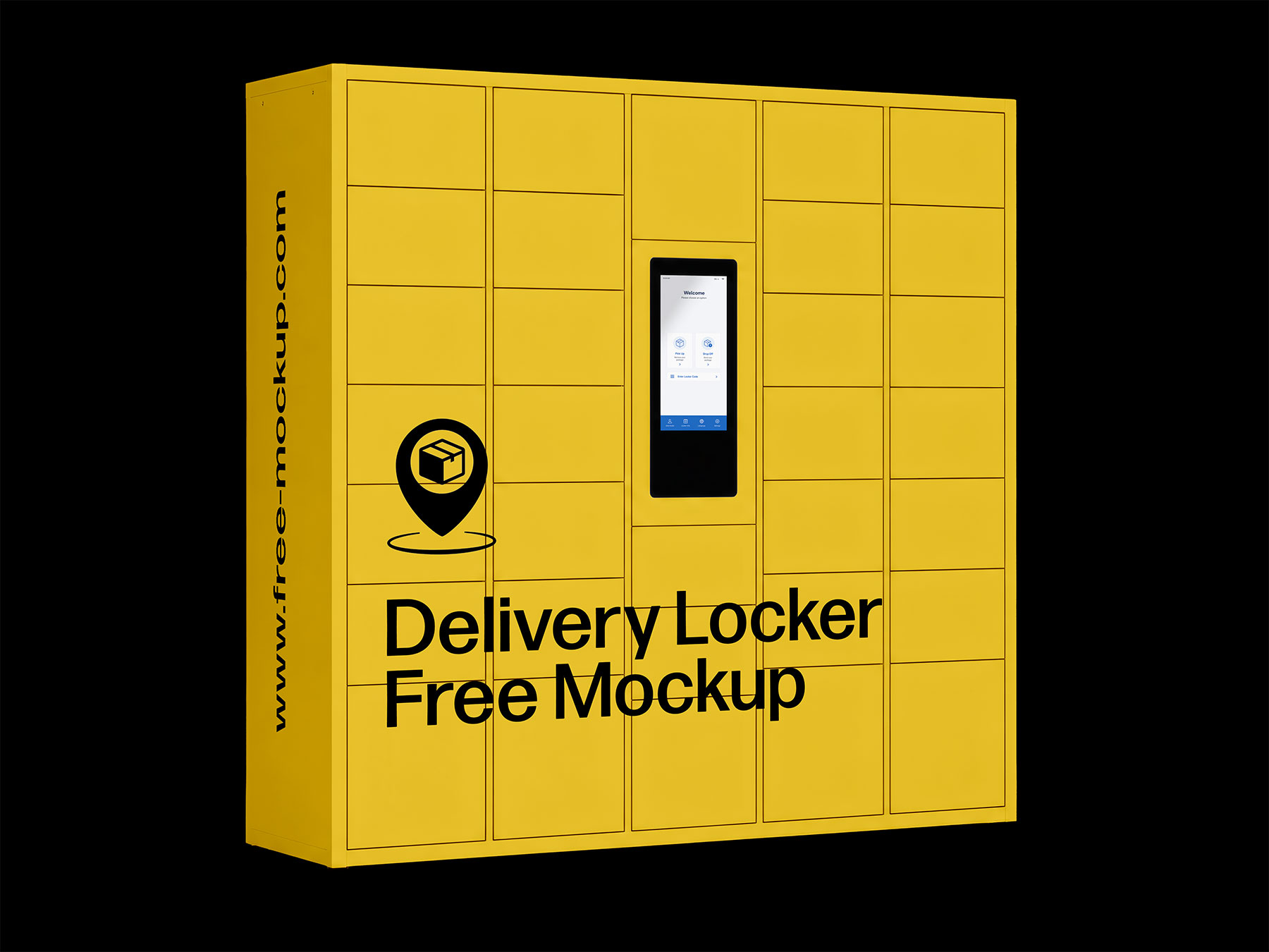 Smart Parcel Delivery Locker Free Mockup