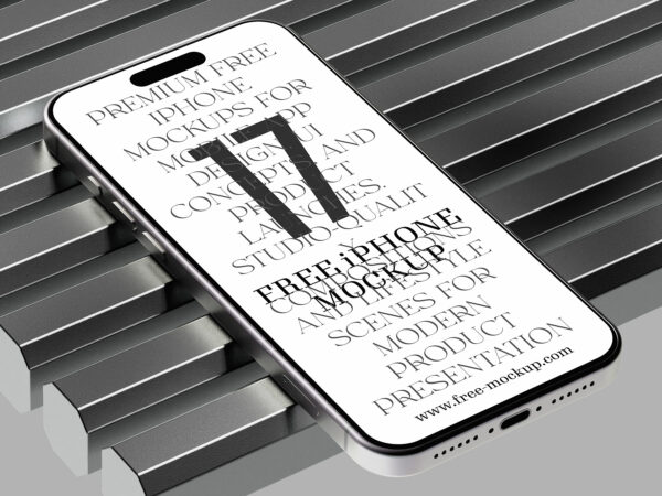 Smartphone Mockup on Metal Grate (Free Download)