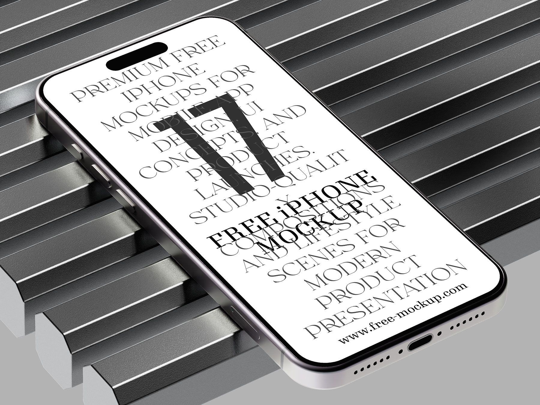 Smartphone Mockup on Metal Grate