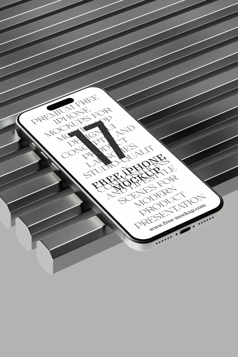 Smartphone Mockup on Metal Grate
