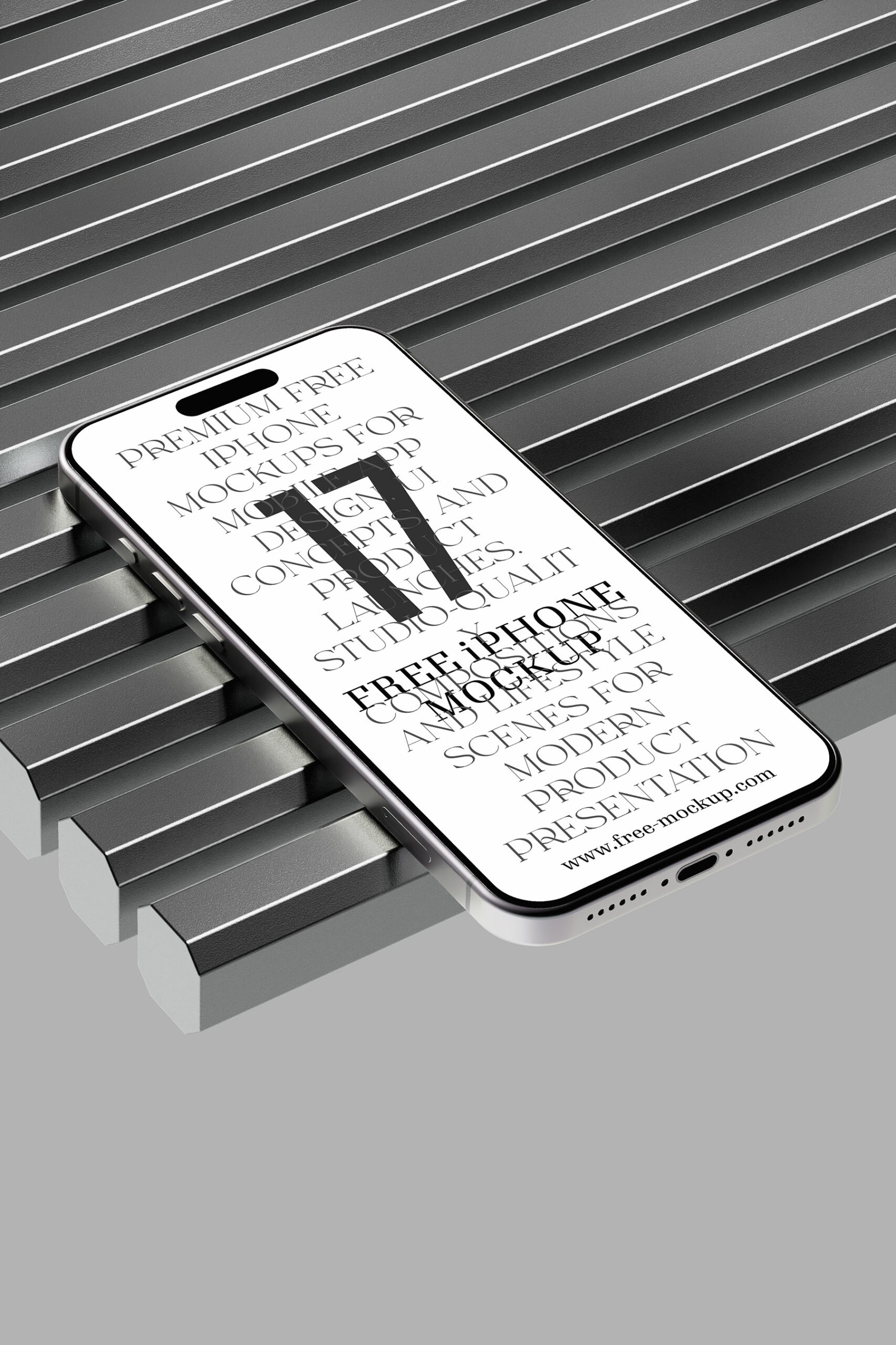 Smartphone Mockup on Metal Grate