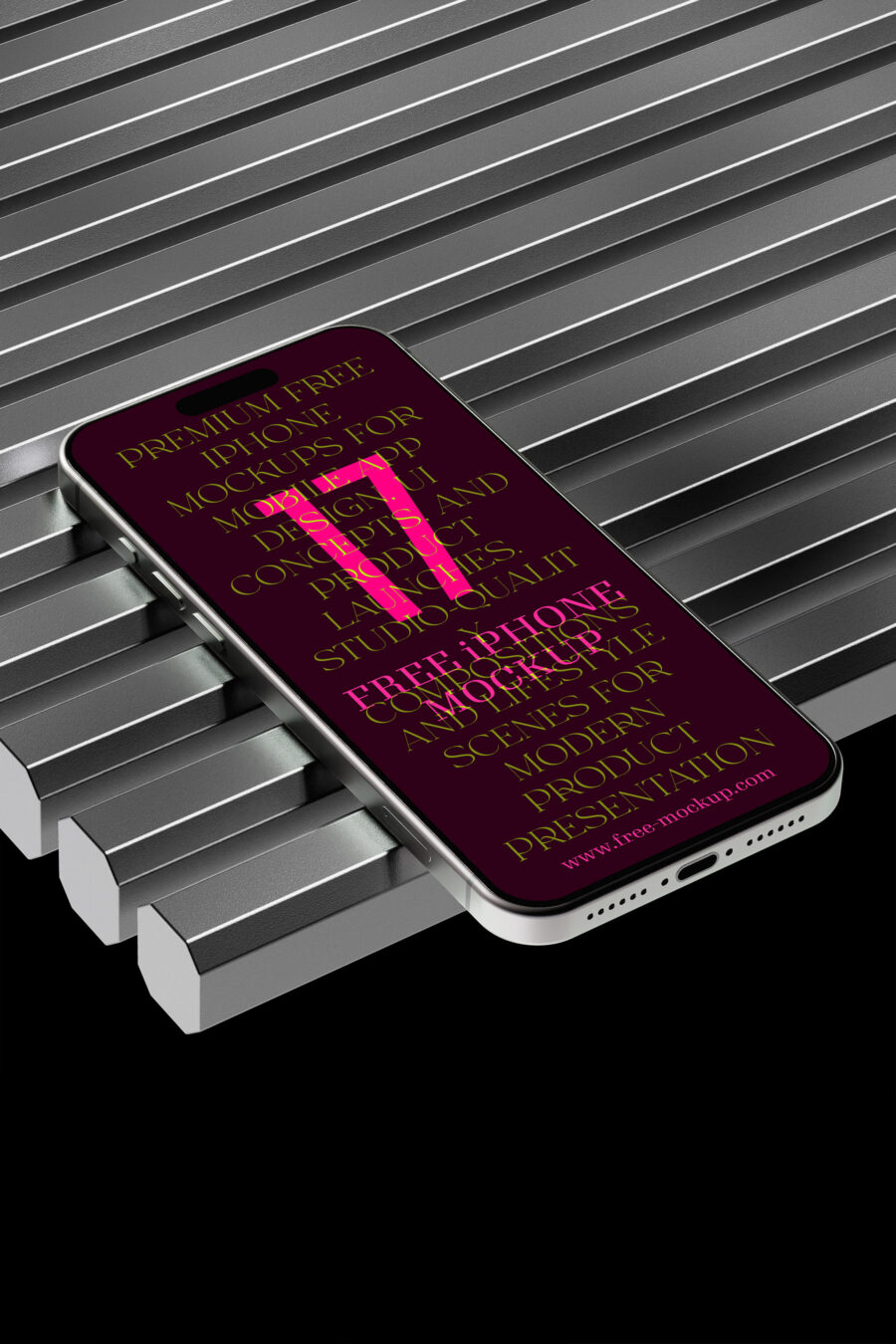 Smartphone Mockup on Metal Grate