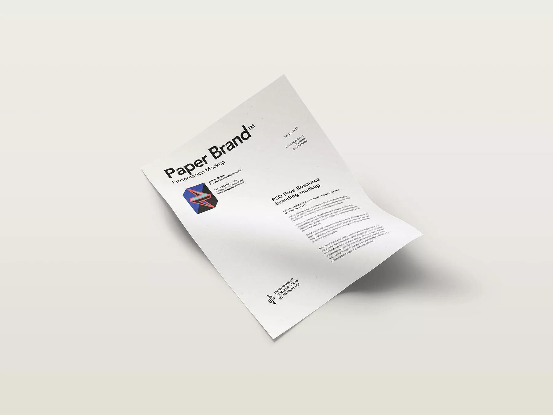 Stationery Brand Paper/Poster Mockup