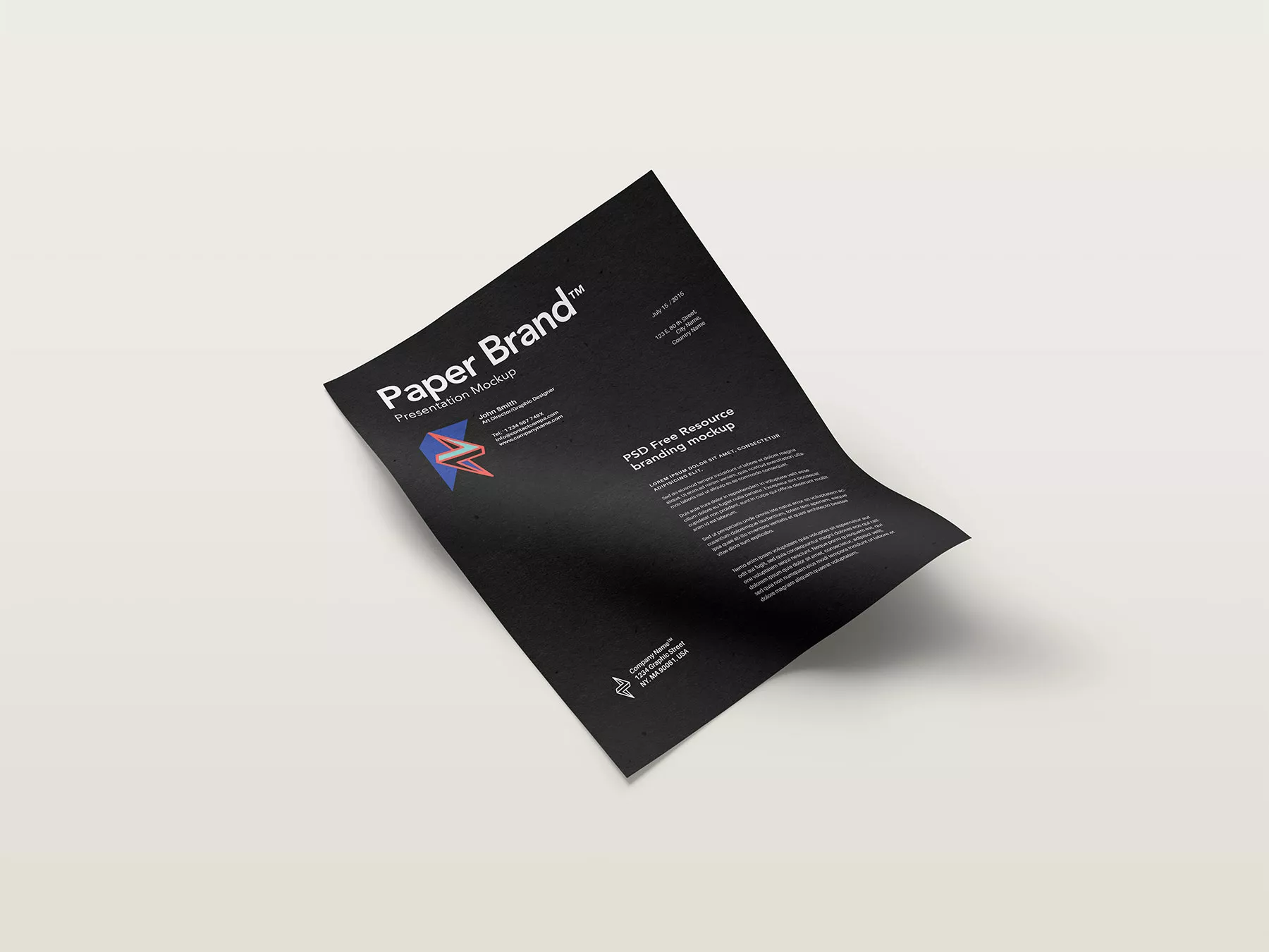 Stationery Brand Paper/Poster Mockup