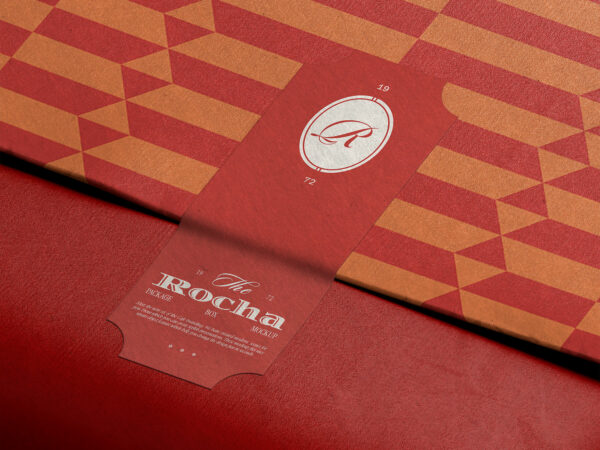 Tissue Paper with Vertical Sticker Free Mockup (Isometric)