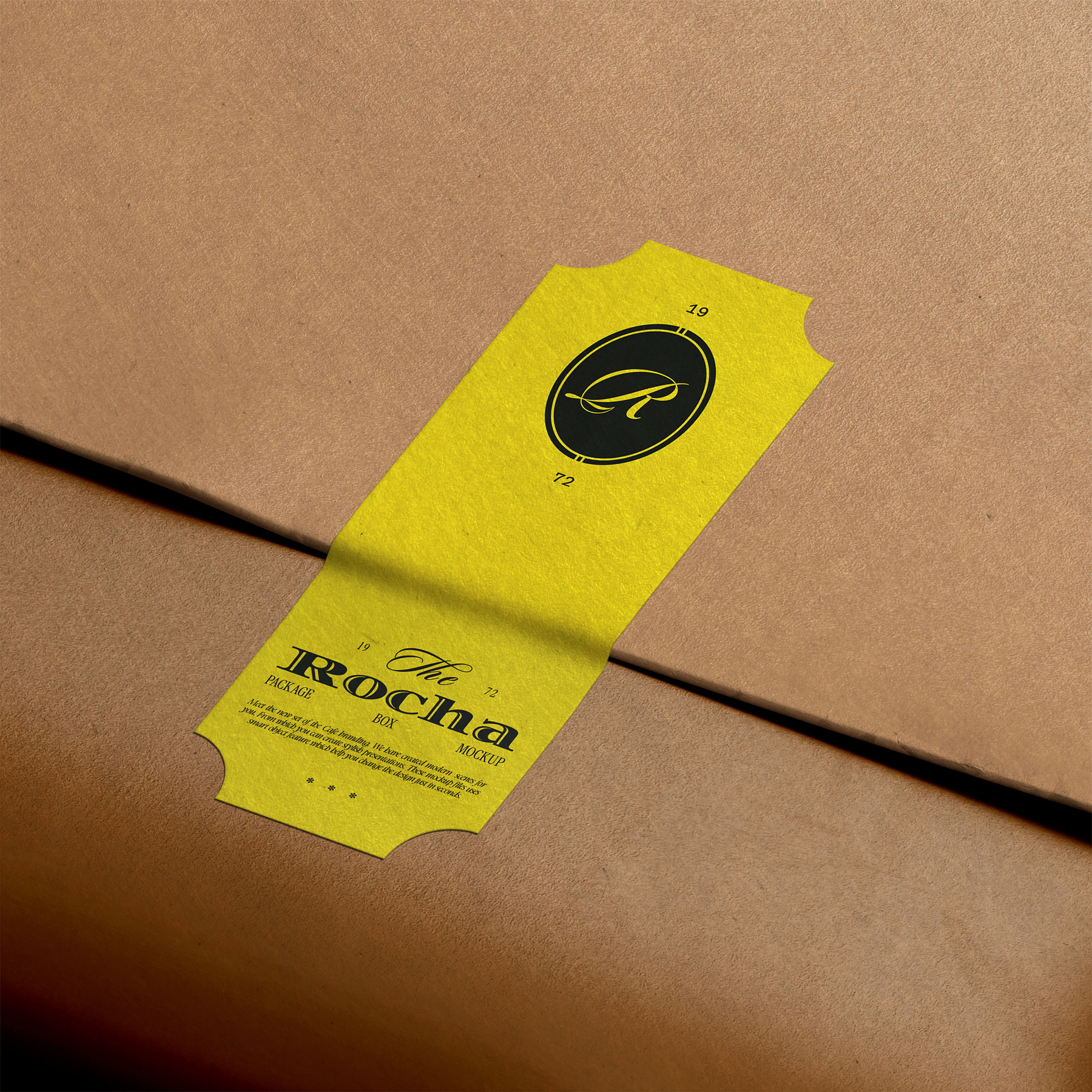 Tissue Paper with Vertical Sticker Free Mockup (Isometric)