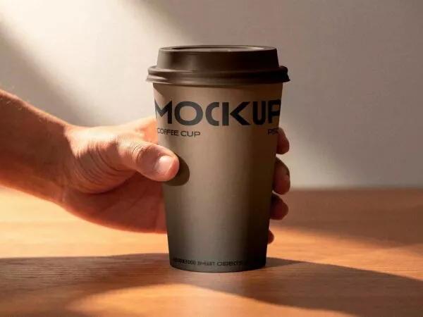 Coffee Cup in Hand Mockup (Free Download)