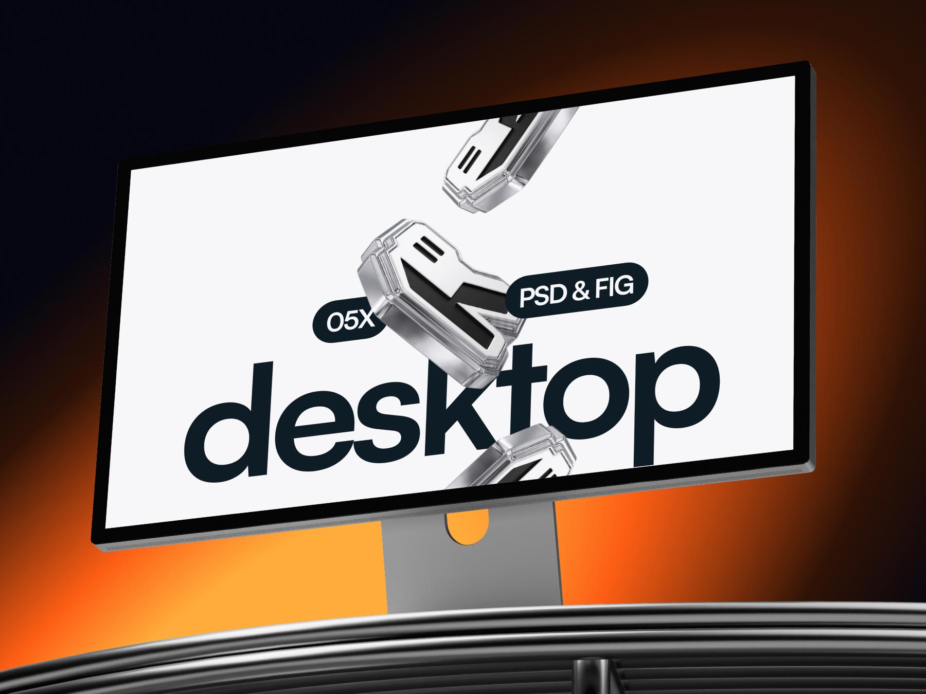 Free Desktop Monitor Mockup (PSD & Figma)