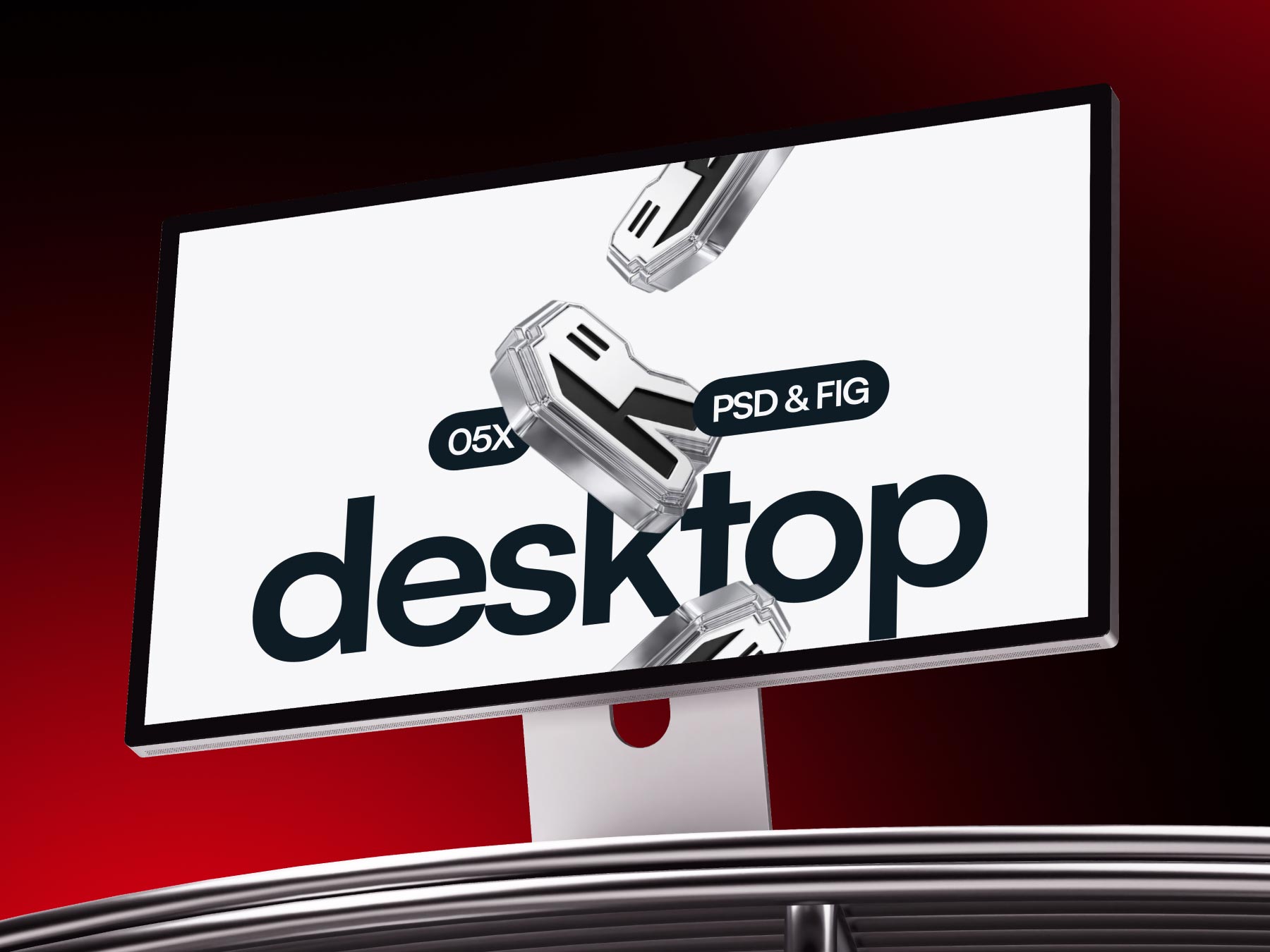 Free Desktop Monitor Mockup (PSD & Figma)