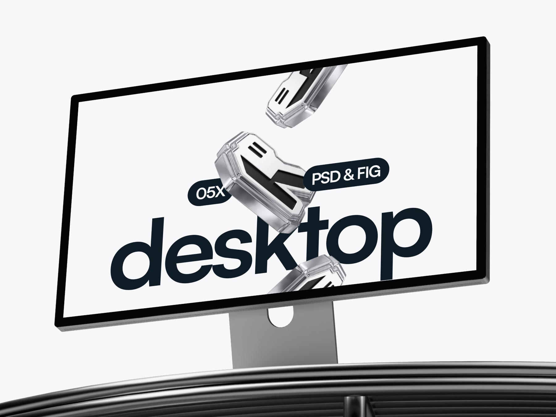 Free Desktop Monitor Mockup (PSD & Figma)