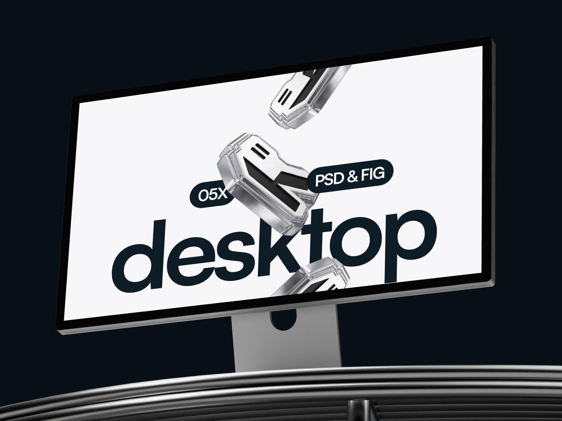 Free Desktop Monitor Mockup (PSD & Figma)