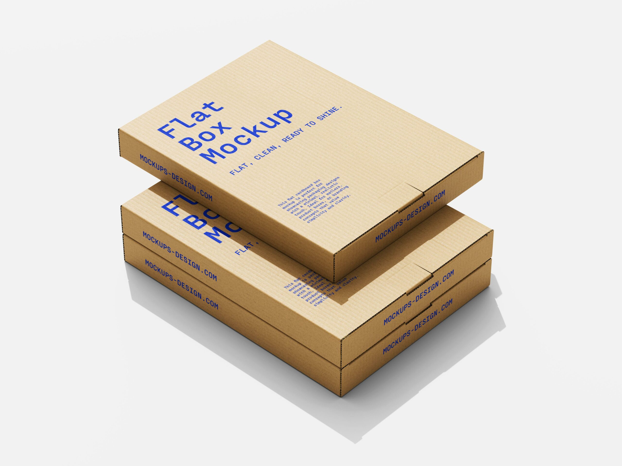 Free Flat Mailer Box Mockup PSD – Kraft Cardboard Set