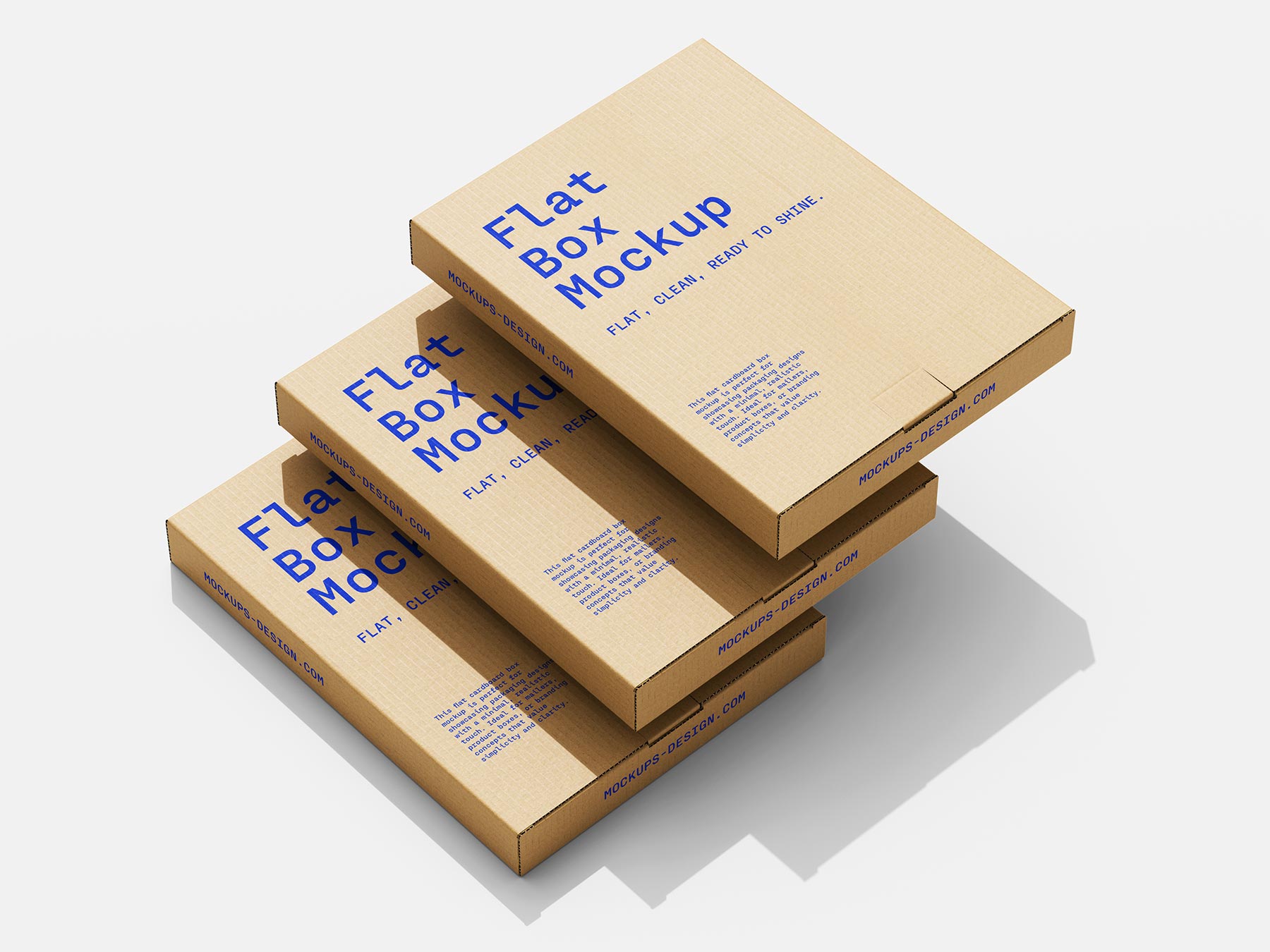 Free Flat Mailer Box Mockup PSD – Kraft Cardboard Set
