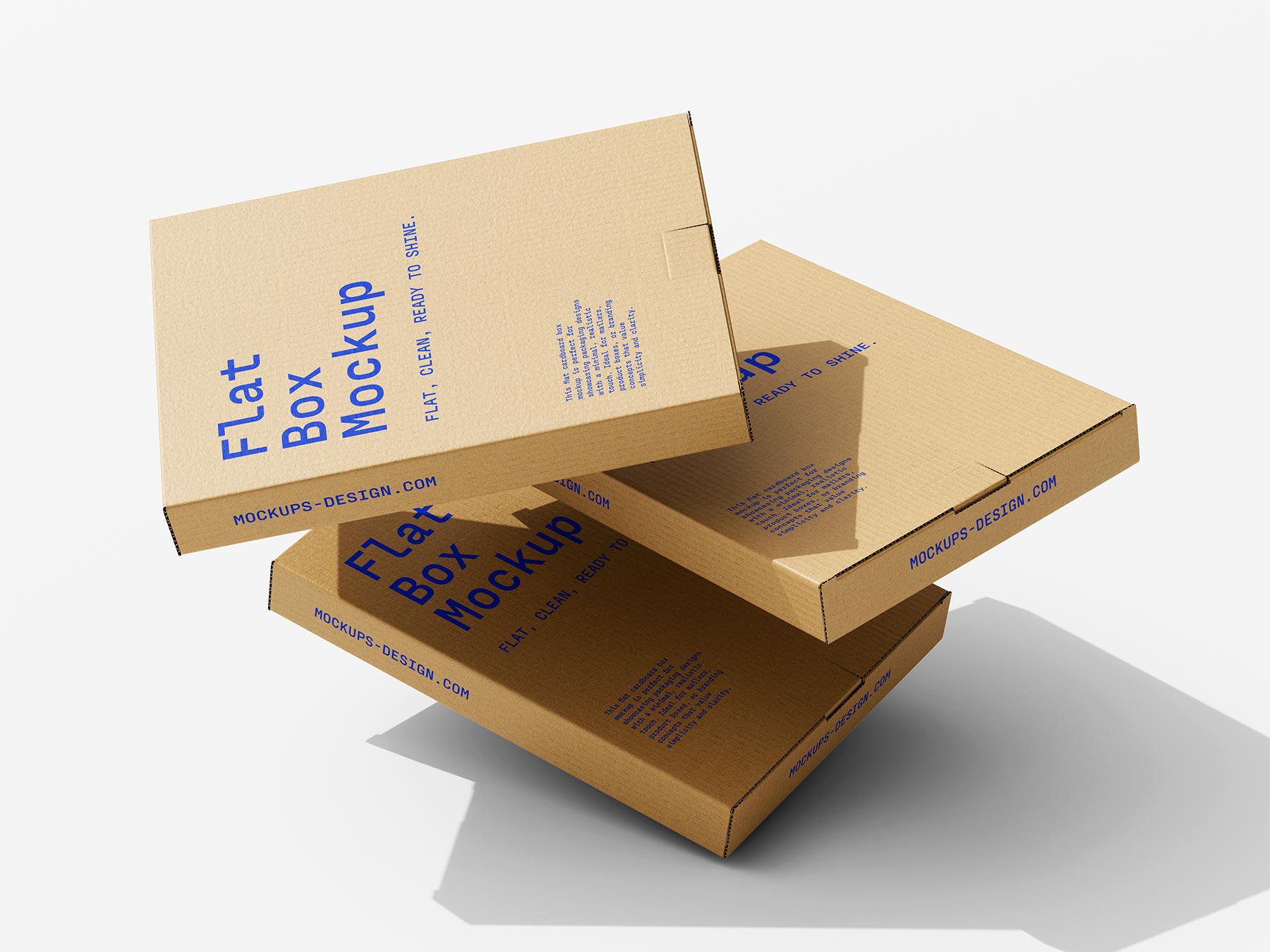 Free Flat Mailer Box Mockup PSD – Kraft Cardboard Set