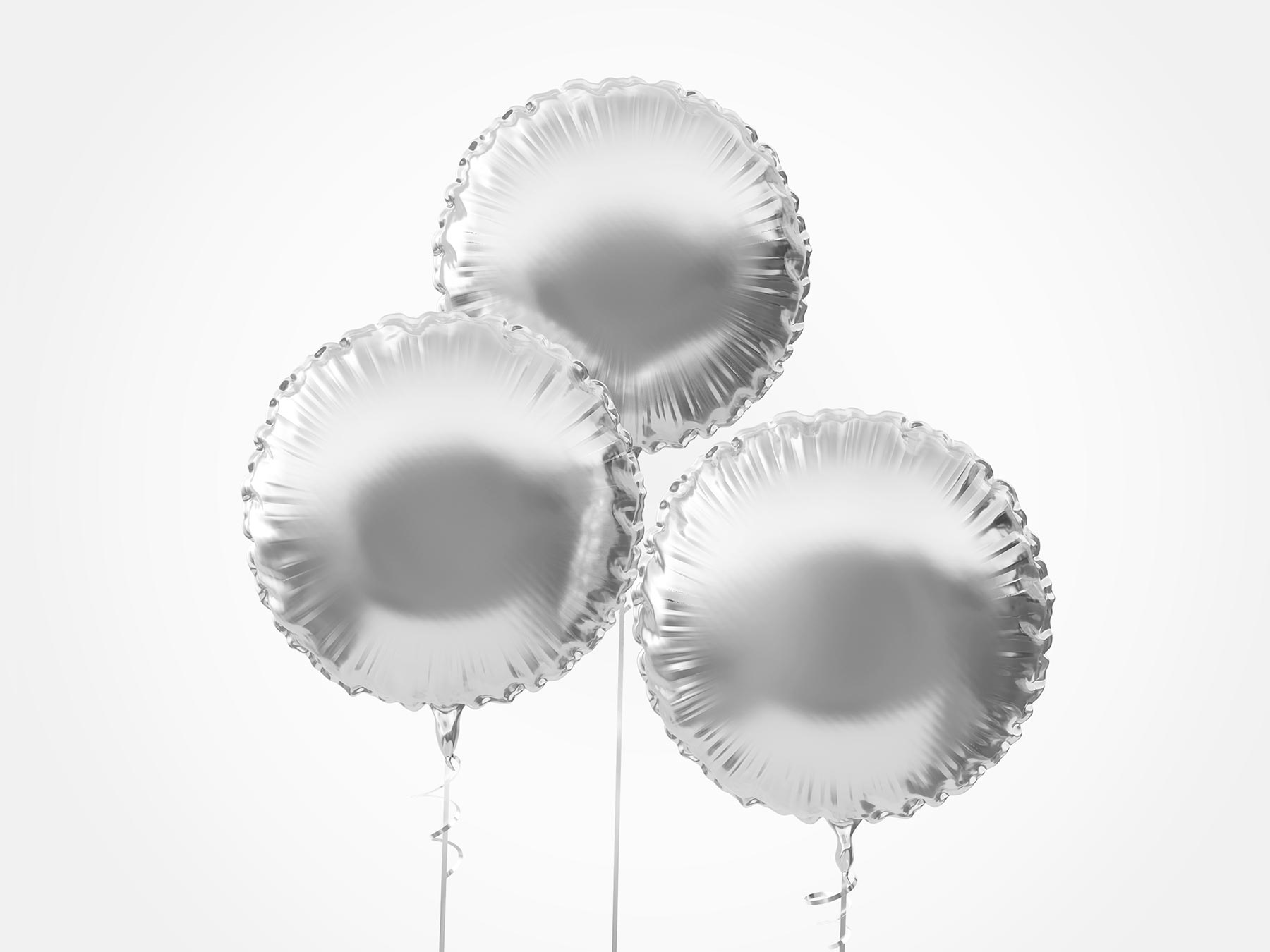 Free Foil Balloon Mockup – Round Party Balloons
