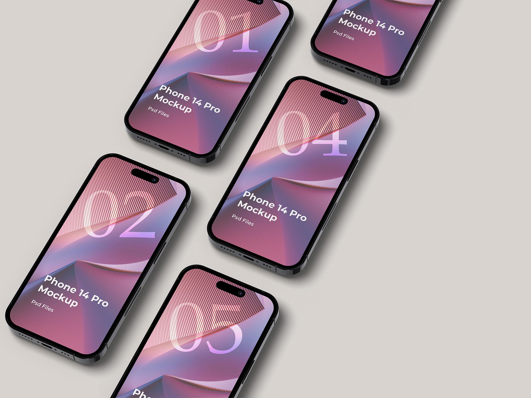 Free Isometric Smartphone Mockup – Multi Device PSD
