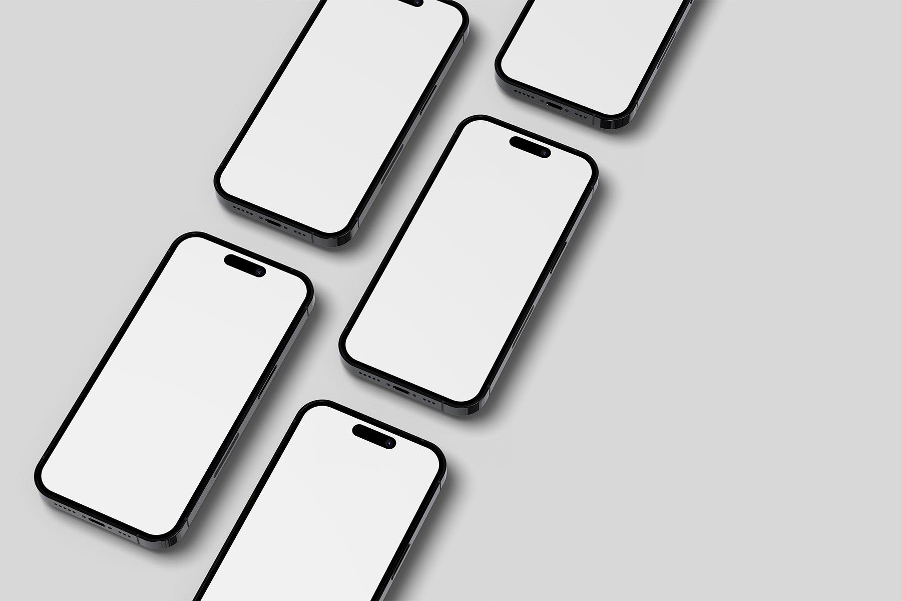 Free Isometric Smartphone Mockup – Multi Device PSD