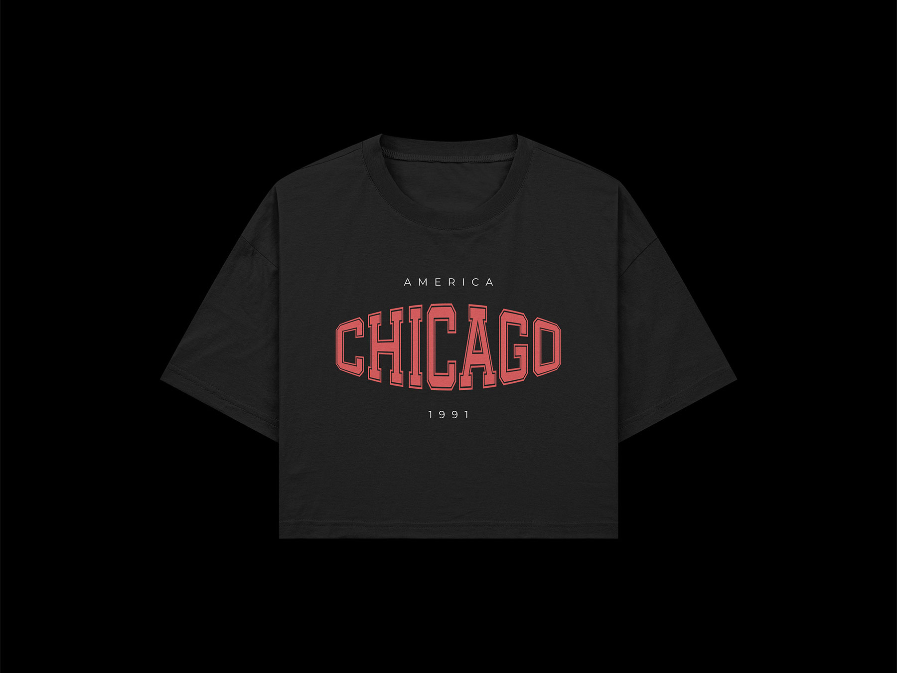 Free Oversized Crop Top T-Shirt Mockup