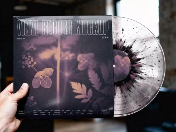 Free Vinyl Record Mockup – Album Cover Sleeve