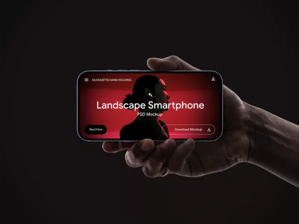 Landscape Smartphone PSD Mockup (Free Download)